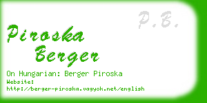 piroska berger business card